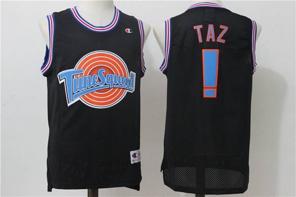 Movie Space Jam TAZ #! Black Basketball Jersey (Stitched)